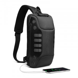 Рюкзак однолямочный OZUKO 9339 черный с USB