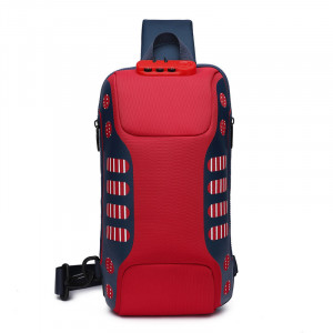 Рюкзак однолямочный OZUKO 9339 красный фото спереди