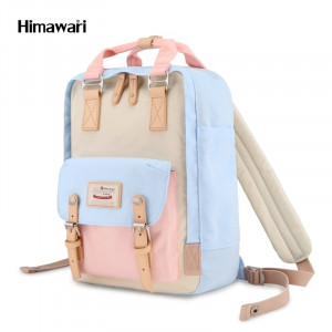 Рюкзак Himawari HM188L-38 светло-голубой с розовым фото вполоборота