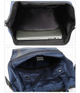 Рюкзак Himawari FSO-001 синий карман для ноутбука, карман на передней панели
