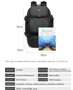 Рюкзак дорожный OZUKO 9386 характеристики