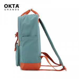 Рюкзак Himawari OKTA 1085-01 зеленый с оранжевым фото сбоку
