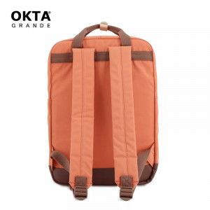Рюкзак Himawari OKTA 1085-07 оранжевый с коричневым фото сзади
