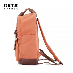 Рюкзак Himawari OKTA 1085-07 оранжевый с коричневым фото сбоку