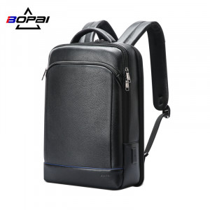 Кожаный рюкзак Bopai  61-122091 черный фото вполоборота
