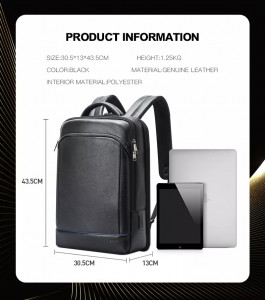 Кожаный рюкзак Bopai  61-122091 черный характеристики