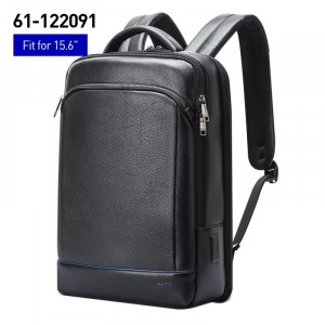 Кожаный рюкзак Bopai  61-122091 черный дышащая спинка