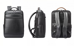 Кожаный рюкзак для ноутбука 15,6 Bopai 61-120761 с разных ракурсов