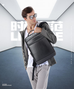 Кожаный рюкзак для ноутбука 15,6 Bopai 61-120761 на модели