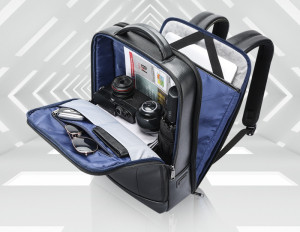 Кожаный рюкзак для ноутбука 15,6 Bopai 61-120761 фото отделений