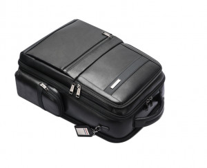 Кожаный деловой рюкзак BOPAI 61-121961 черный фото сверху