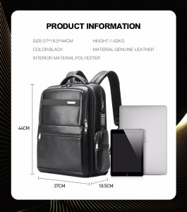 Кожаный деловой рюкзак BOPAI 61-121961 черный характеристики