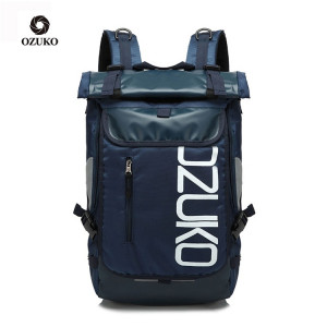 Молодежный модный рюкзак OZUKO 8020 синий фото спереди