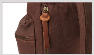 Холщовый рюкзак Augur 1039L коричневый фото кармана и фурнитуры