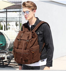 Холщовый рюкзак Augur 1039L коричневый на модели фото3