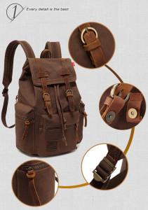 Холщовый рюкзак Augur 1039L коричневый детали