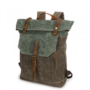 Холщовый мужской рюкзак J.M.D. 5191-1 болотный с хаки фото вполоборота
