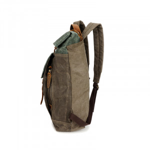 Холщовый мужской рюкзак J.M.D. 5191-1 болотный с хаки фото сбоку
