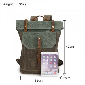Холщовый мужской рюкзак J.M.D. 5191-1 болотный с хаки фото с размерами