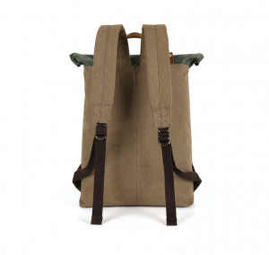 Холщовый мужской рюкзак J.M.D. 5191-1 болотный с хаки фото сзади