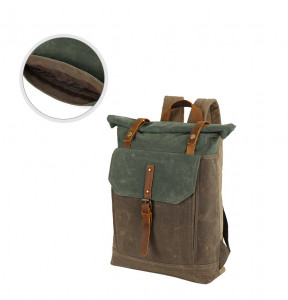 Холщовый мужской рюкзак J.M.D. 5191-1 болотный с хаки 