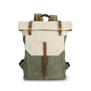 Холщовый рюкзак J.M.D. 5191-1 айвори с оливковым