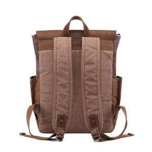Холщовый рюкзак J.M.D. T0011 коричневый фото сзади