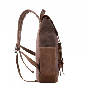 Холщовый рюкзак J.M.D. T0011 коричневый фото сбоку