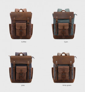 Холщовый рюкзак J.M.D. T0011 коричневый расцветки