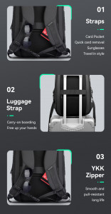Рюкзак Mark Ryden c TSA замком MR9405SJ_00 YKK молнии, кармашек для карт, лента для багажа
