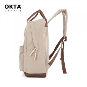 Рюкзак OKTA 1087-09 бежевый с коричневым фото сбоку