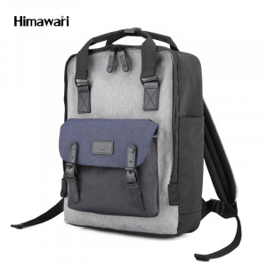 Рюкзак Himawari 1010XL-05 для ноутбука 17,3 черный с серым и синим фото вполоборота