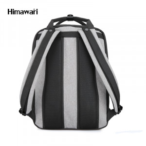 Рюкзак Himawari 1010XL-05 для ноутбука 17,3 черный с серым и синим фото сзади