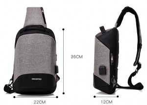 Рюкзак USB однолямочный DINGXINYIZU темно-серый (DX0110)