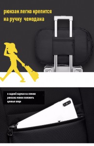 Рюкзак дорожный  для ноутбука 15,6" OZUKO черный (9216S)