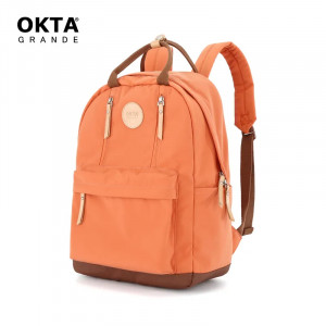 Рюкзак OKTA 1087-03 оранжевый с коричневым фото вполоборота