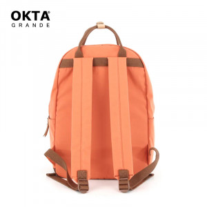 Рюкзак OKTA 1087-03 оранжевый с коричневым фото сзади