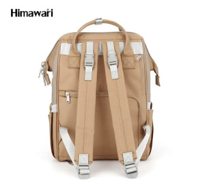Рюкзак для мам Himawari 1213-04 бежевый с хаки фото сзади