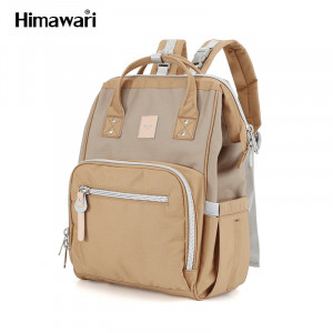 Рюкзак для мам Himawari 1213-04 бежевый с хаки фото вполоборота