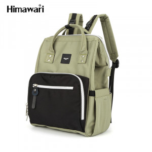 Рюкзак для мам Himawari 1213-05 темно-оливковый с черным фото вполоборота