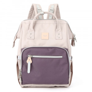Рюкзак для мам Himawari 1213-06 серовато-розовый с фиолетовым фото спереди