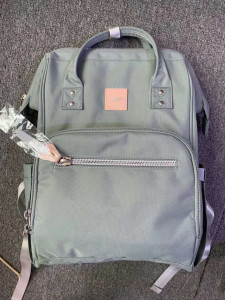 Рюкзак для мам Himawari 1213-08 серо-зеленый живое фото