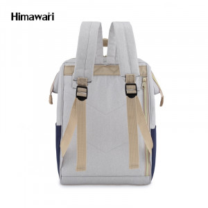 Рюкзак Himawari 9001-16 серый в белую полоску с синим фото сзади