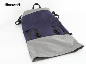 Рюкзак Himawari 1682-02B для ноутбука 15,6 синий с серым в расстегнутом виде