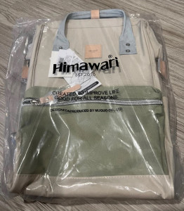 Рюкзак Himawari 1881-09 айвори с оливковым в упаковке