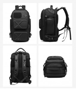 Рюкзак дорожный OZUKO 9309L черный без пояса с разных сторон