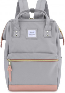 Рюкзак Himawari 123 светло-серый с бледно-розовым фото спереди