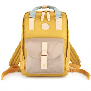 Школьный рюкзак Himawari 200 желтый с бежевым фото спереди
