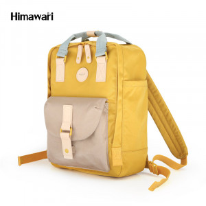 Школьный рюкзак Himawari 200 желтый с бежевым фото вполоборота