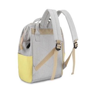 Рюкзак Himawari 9001-29 серый в белую полоску с желтым фото сзади
